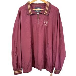 Lee Sport Chicago Bulls Nylon 1/4 Zip Pullover Vintage Jacket Mens Burgundy XXL